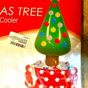 Inflatable Christmas Tree Cooler - Green and Red
